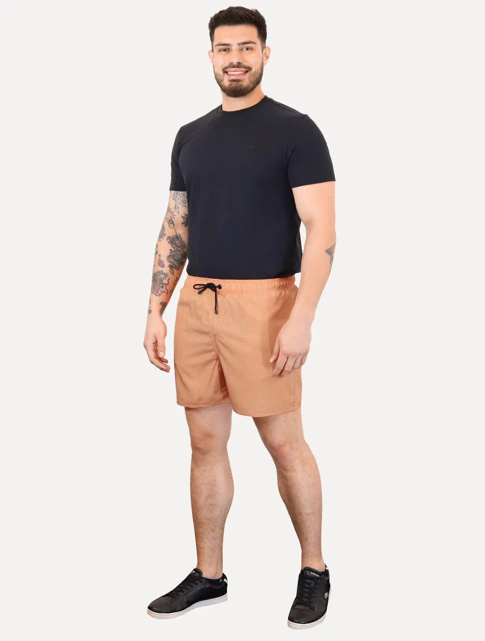 Short Reserva Masculino Beachwear Basico Textura Laranja