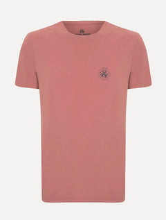 Camiseta John John Masculina Regular Fit Brand Circle Rosa Médio