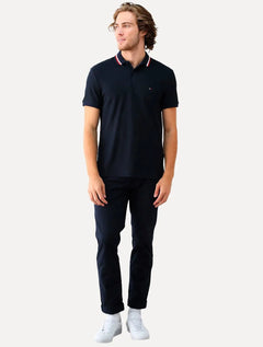 Polo Tommy Hilfiger Masculina Regular Fit Collar Azul Marinho