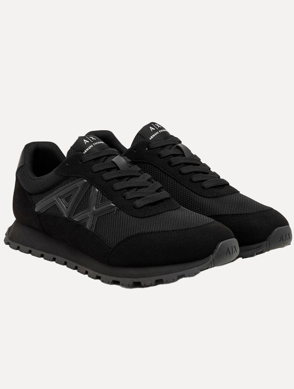 Tênis Armani Exchange Masculino Contrastantes AX Logo All Black Preto