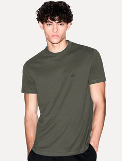 Camiseta Armani Exchange Masculina Regular Embroidery AX Logo Verde Musgo