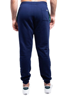 Calça Lacoste Masculina Moletom Crackled Crocodile Logo Azul Marinho