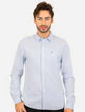 Camisa Tommy Jeans Masculina Regular Classic Oxford Pocket Azul Médio