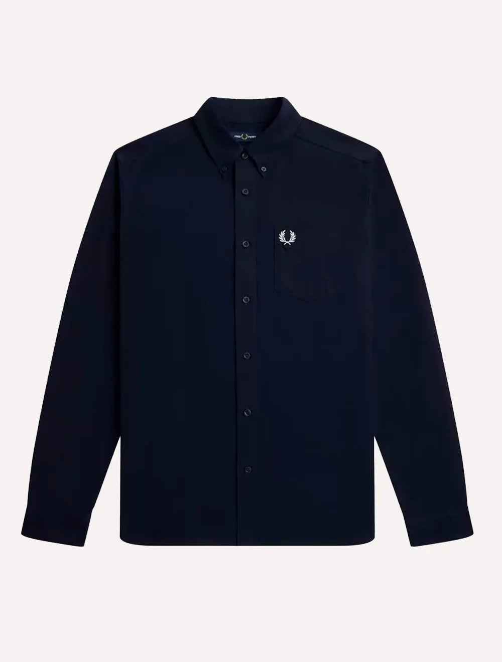 Camisa Fred Perry Masculina Oxford Pocket Light Logo Azul Escuro
