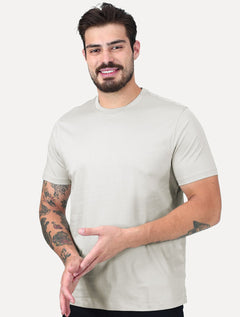 Camiseta Aramis Masculina Basic Silk Blend Modal Cinza Claro