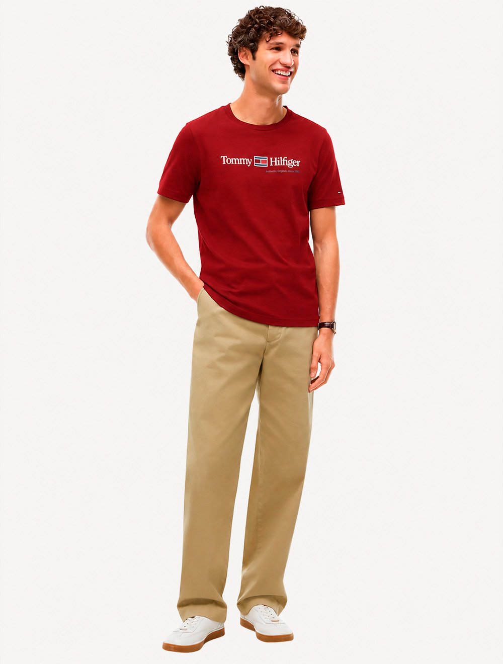 Camiseta Tommy Hilfiger Masculina Authentic Originals Vermelho