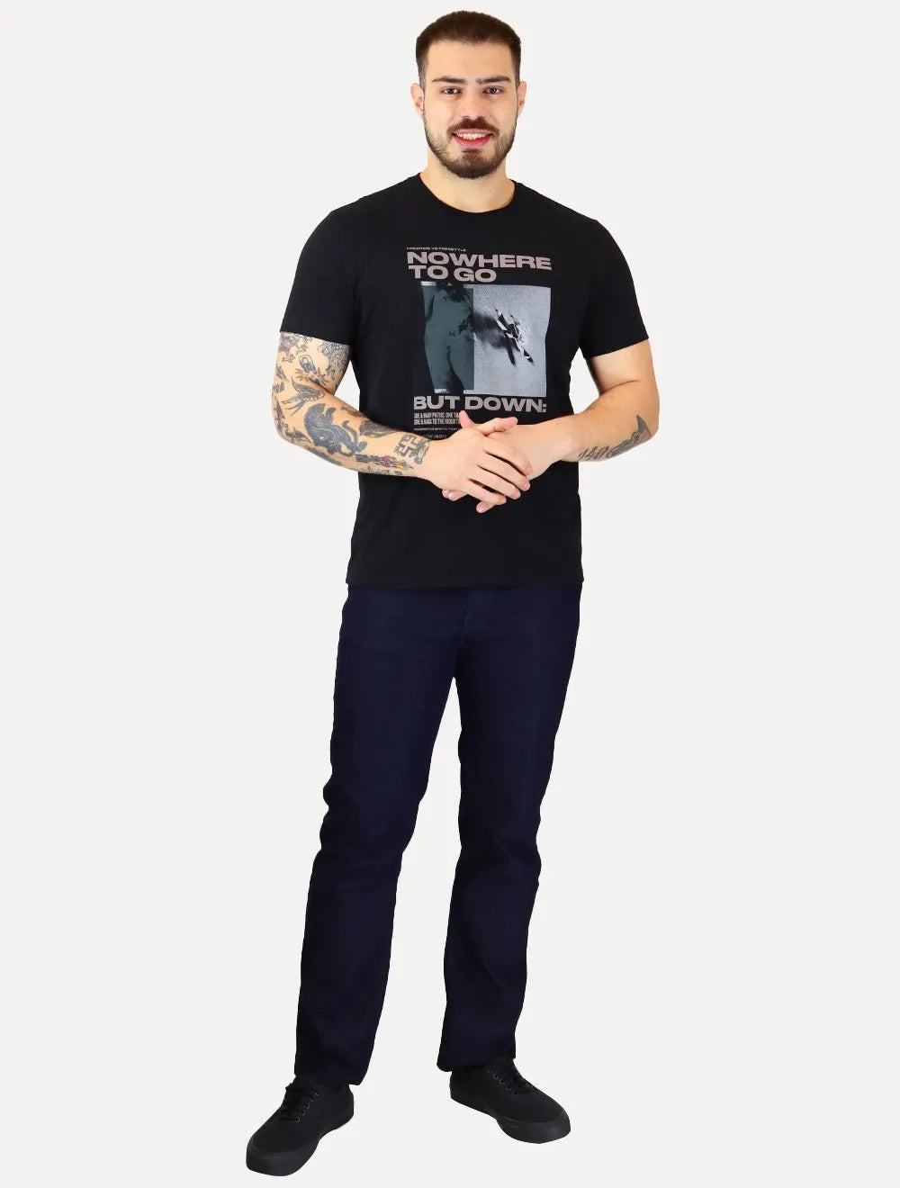 Camiseta Calvin Klein Jeans Masculina Nowhere To Go Preta