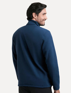 Blusa The North Face Fleece TKA 100 Glacier 1/4 Zip Mono Logo Azul Marinho