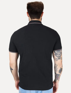 Polo Empório Armani Masculina Essential Friso Azul Marinho