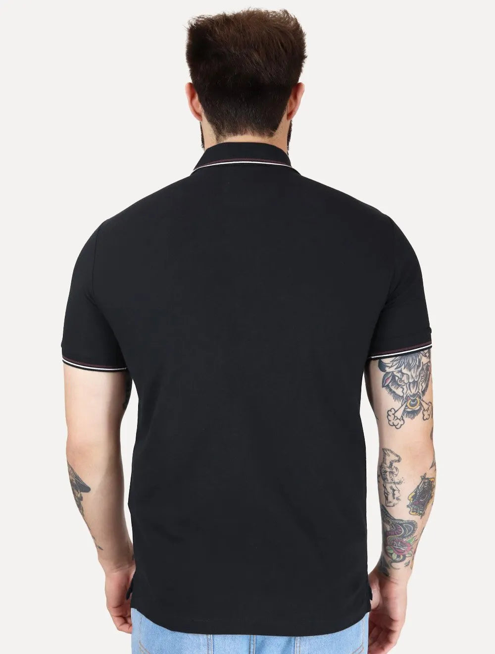 Polo Empório Armani Masculina Essential Friso Azul Marinho