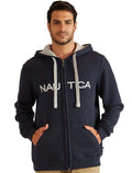 Moletom Nautica Masculino Hoodie Full-Zip Embroidered Azul Marinho