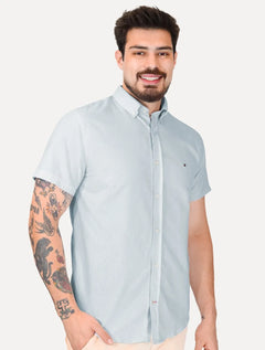 Camisa Tommy Hilfiger Masculina Regular Core Oxford Azul Claro