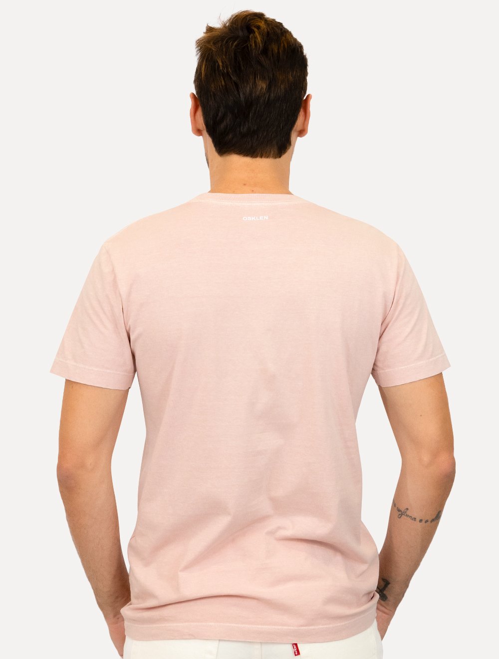 Camiseta Osklen Masculina Slim Stone Coconut Tree Rosa Claro