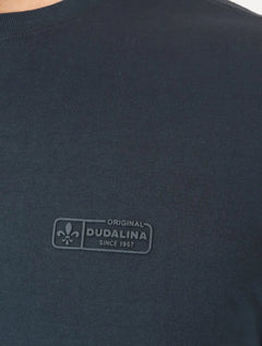 Camiseta Dudalina Masculina Regular Badge Logo Azul Marinho