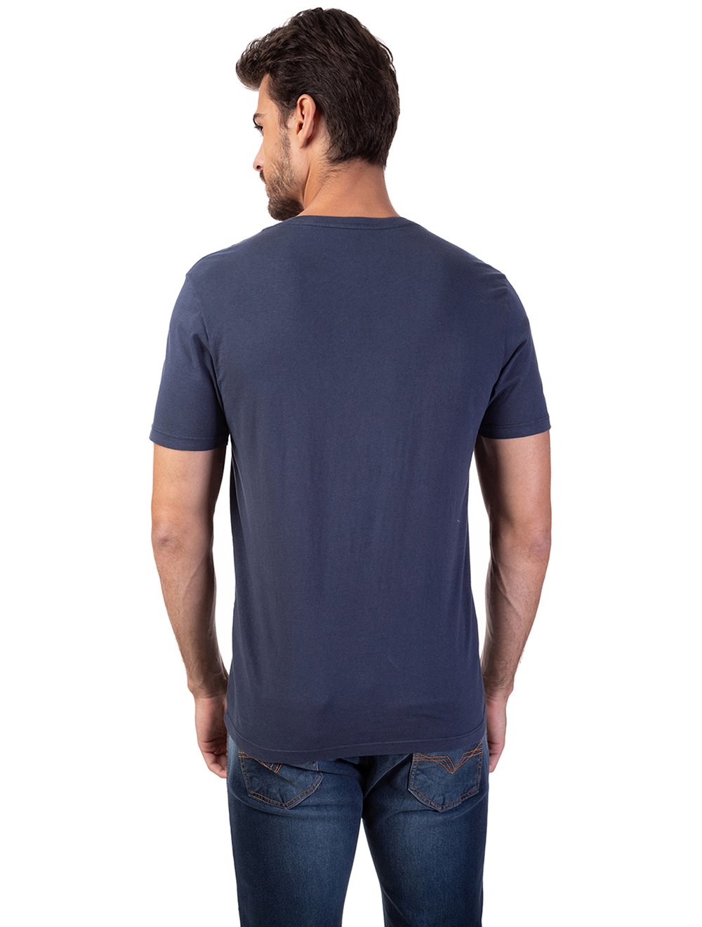 Camiseta Guess Masculina Logo Print Azul Marinho