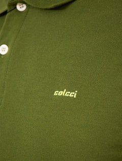 Polo Colcci Masculina Piquet Green Logo Verde Escuro