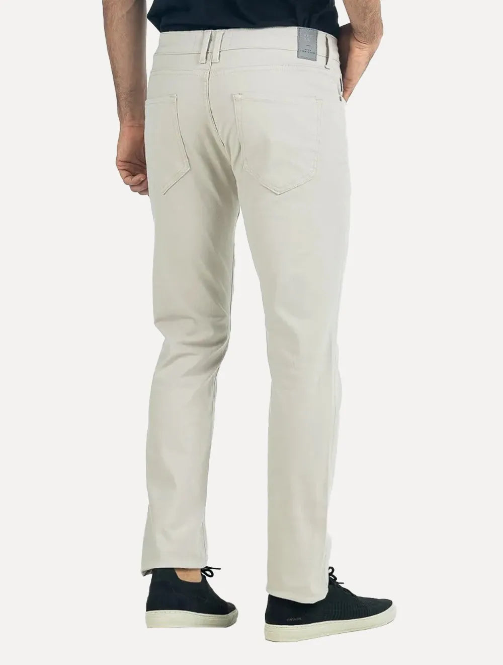 Calça King & Joe Sarja Masculina Slim Grey Tag Areia