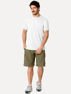 Camiseta Columbia Masculina Basica Logo Bordado Branca