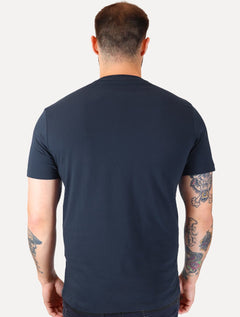 Camiseta Guess Masculina Silk Logo Scratchs Azul Marinho