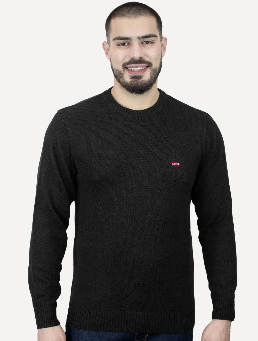 Suéter Levis Masculino Crewneck Classic Housemark Logo Preto