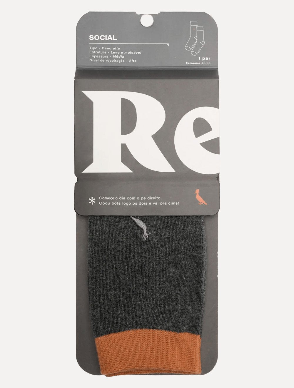 Meia Reserva Masculina Cano Alto Colors Cinza