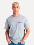 Camiseta Tommy Jeans Masculina Essential Flag Pocket Cinza Mescla