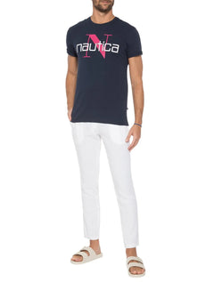 Camiseta Nautica Masculina N Logo Azul Marinho