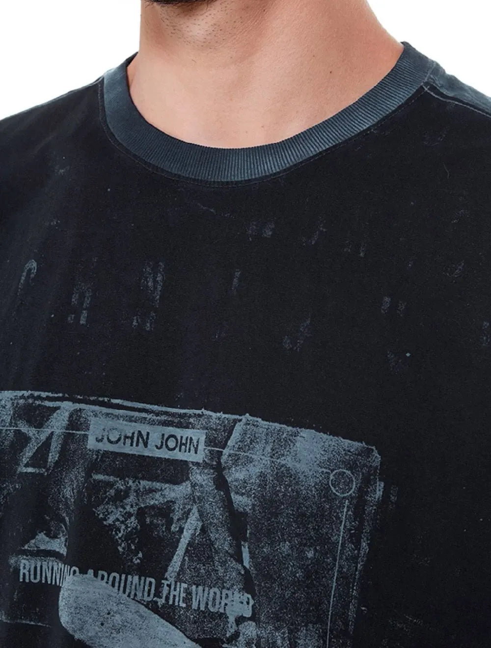 Camiseta John John Masculina RX Stoned Print Azul Indigo