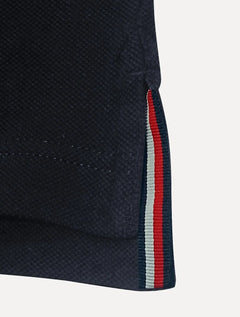 Polo Tommy Hilfiger Masculina Piquet Regular Label Azul Marinho