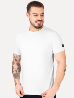 Camiseta Calvin Klein Jeans Masculina Sustainable Sleeve Tag Branca