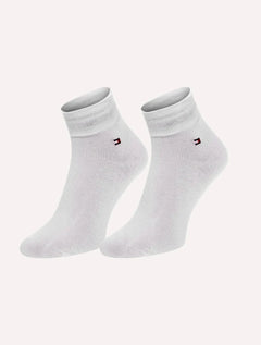 Meia Tommy Hilfiger Masculina Quarter Branca Kit 2 Pares
