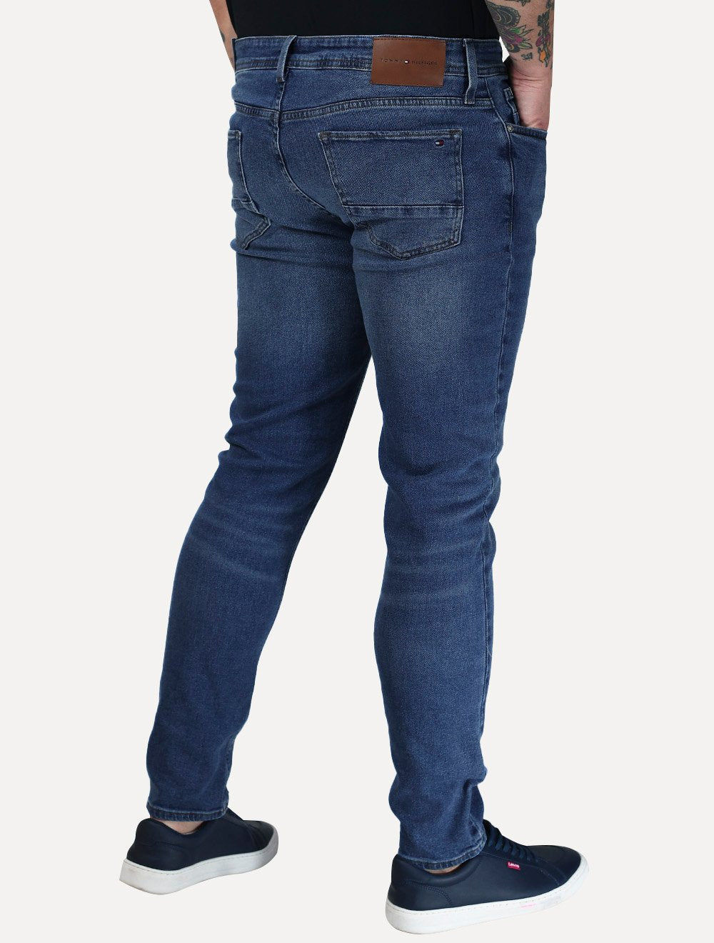 Calça Tommy Hilfiger Jeans Masculina Slim Bleecker Azul Médio