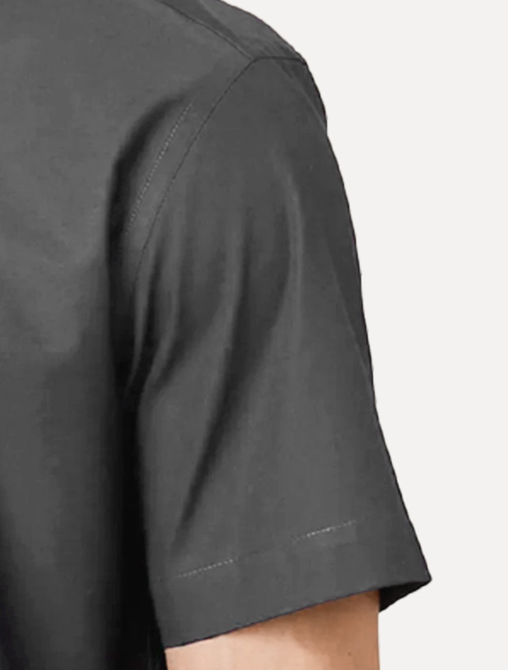 Camisa Dudalina Masculina Manga Curta Comfort Superfine Cotton Mono Logo Lisa Cinza Escuro