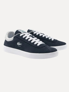 Tênis Lacoste Masculino Couro Suede Baseshot Nvy/Wht Azu Marinho
