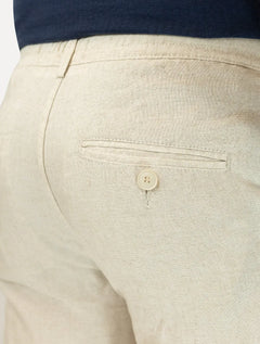 Calça Calvin Klein Masculina Linen Flamê Com Cadarço Off White