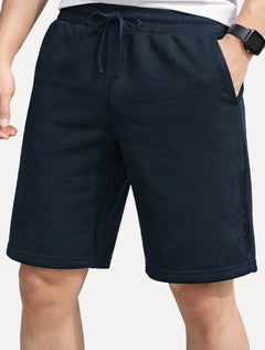 Bermuda John John Masculina Moletom New Basic Print Azul Marinho