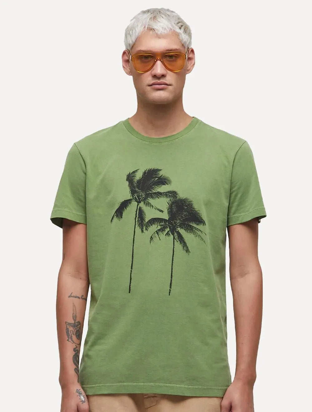 Camiseta Osklen Masculina Slim Stone Coconut Tree Verde