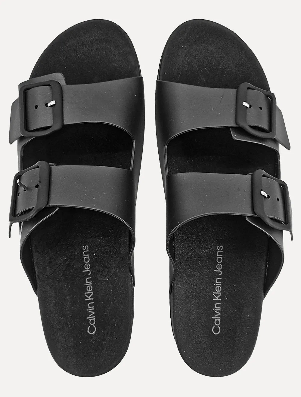 Chinelo Calvin Klein Jeans Slide Duas Fivelas Preto