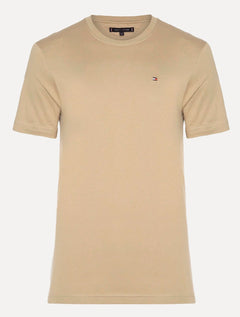 Camiseta Tommy Hilfiger Masculina Slim Fit Essential Stretch Cáqui