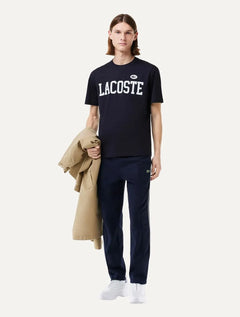 Camiseta Lacoste Masculina Jersey Print Logo Azul Marinho