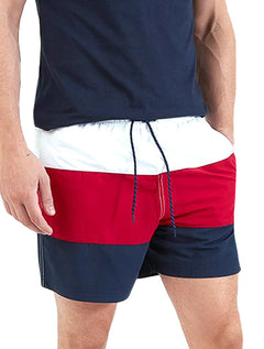 Short Nautica Masculino D'Água Colorblock Icon Marinho Branco e Vermelho