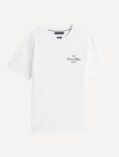 Camiseta Tommy Hilfiger Masculina Outline Flag Script Branca