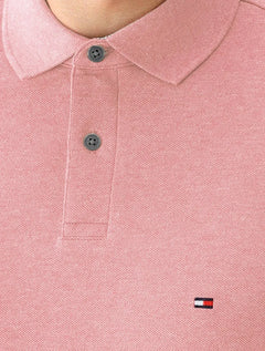 Polo Tommy Hilfiger Masculina Regular Piquet 1985 Rosa Claro Mescla