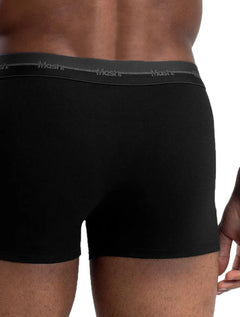 Cueca Mash Boxer Cotton Sash One Line Grey Preta Pack 2UN