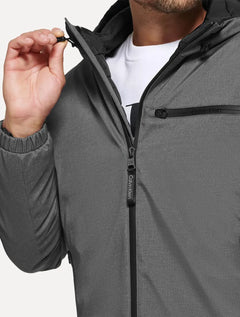 Jaqueta Calvin Klein Hooded CK Peito Cinza Mescla Escuro