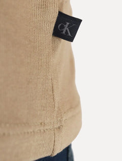 Camiseta Calvin Klein Jeans Masculina Lisa Tricot Cáqui Médio