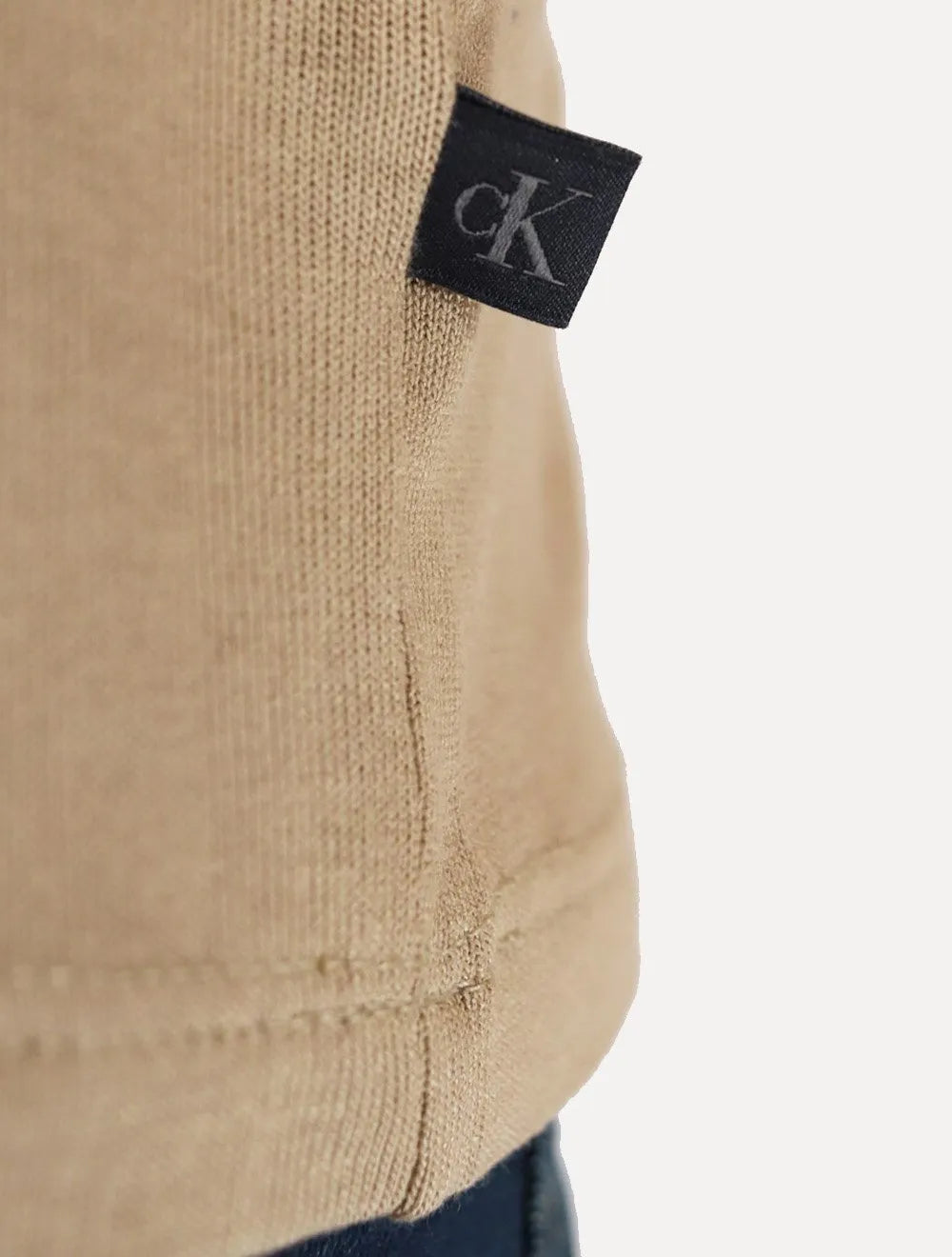 Camiseta Calvin Klein Jeans Masculina Lisa Tricot Cáqui Médio
