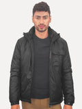 Jaqueta Dudalina Masculina Puffer Nylon WR Preta