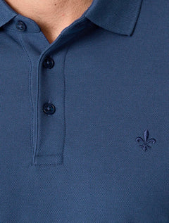Polo Dudalina Masculina Piquet Essential Color Azul Índigo