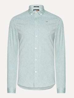 Camisa Tommy Jeans Masculina Regular Entry Oxford Verde Escuro Mescla